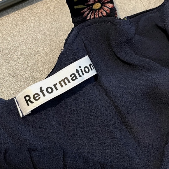 Reformation Black Floral Midi Dress - Picture 4 of 7